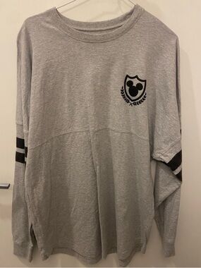 Disney Jerry Leigh MICKEY Mouse Black On Grey Spirit Jersey Adult Size L 12/14